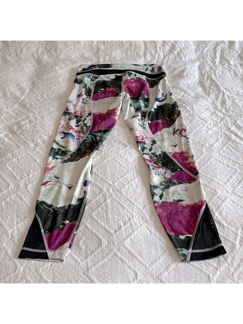 Lululemon Inspire Tight II Full On Luxtreme Pigment Wave Multi Black Size 8 - Picture 6 of 10